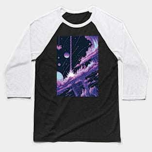 Space Painting in Abstract style, in Purple and Black Tones Baseball T-Shirt